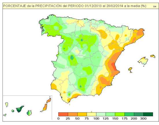 Invierno 2013-2014 en España: cálido y húmedo en general