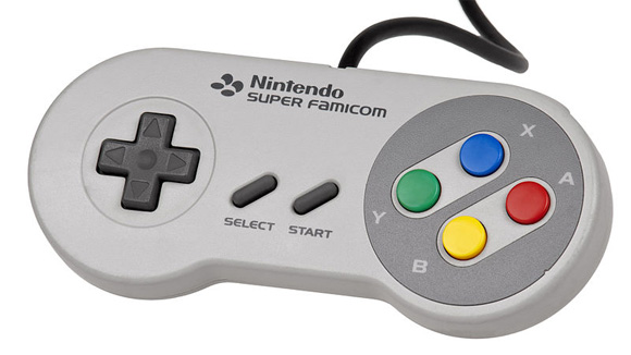 Controle do Super Famicom Controle do Super Famicom, com seus botões coloridos