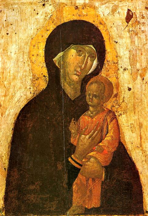 Пименовская икона Божией Матери. Ранее второй половины XIV века. Государственная Третьяковская галерея