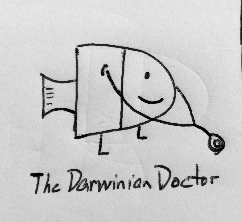 Original logo sketch for The Darwinian Doctor blog. 