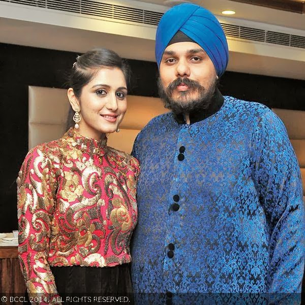 Rachana Bagga poses with Dilip during her get-together party, held at a popular watering hole in the city.