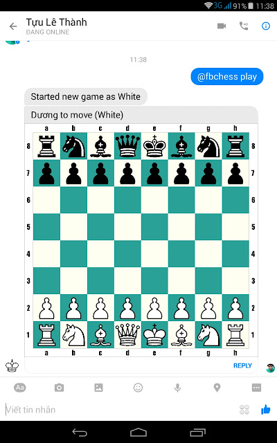 Hướng dẫn chơi cờ vua trên Facebook Messenger