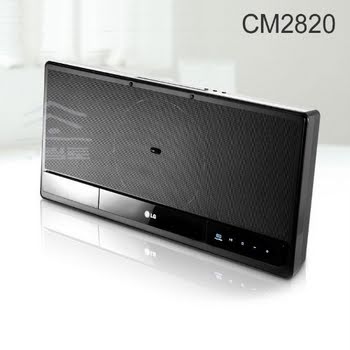 LG CM2820 Slim Mini Audio iPHONE&iPAD&iPOD Docking, Bluetooth,, MP3, USB, CD, FM Radio, Wall Mountable, 40W, Bluetooth Smartphone remote application