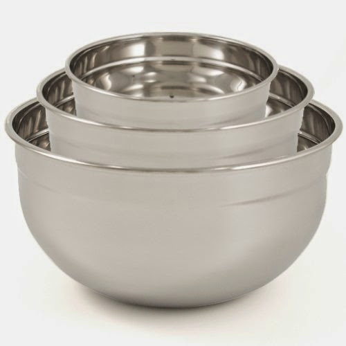  3 Piece Mirror Finish Measuring Mixing Bowls Set Metal