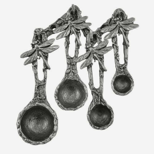 La Contessa Dragonfly Pewter Measuring Spoons with Hanging Strip