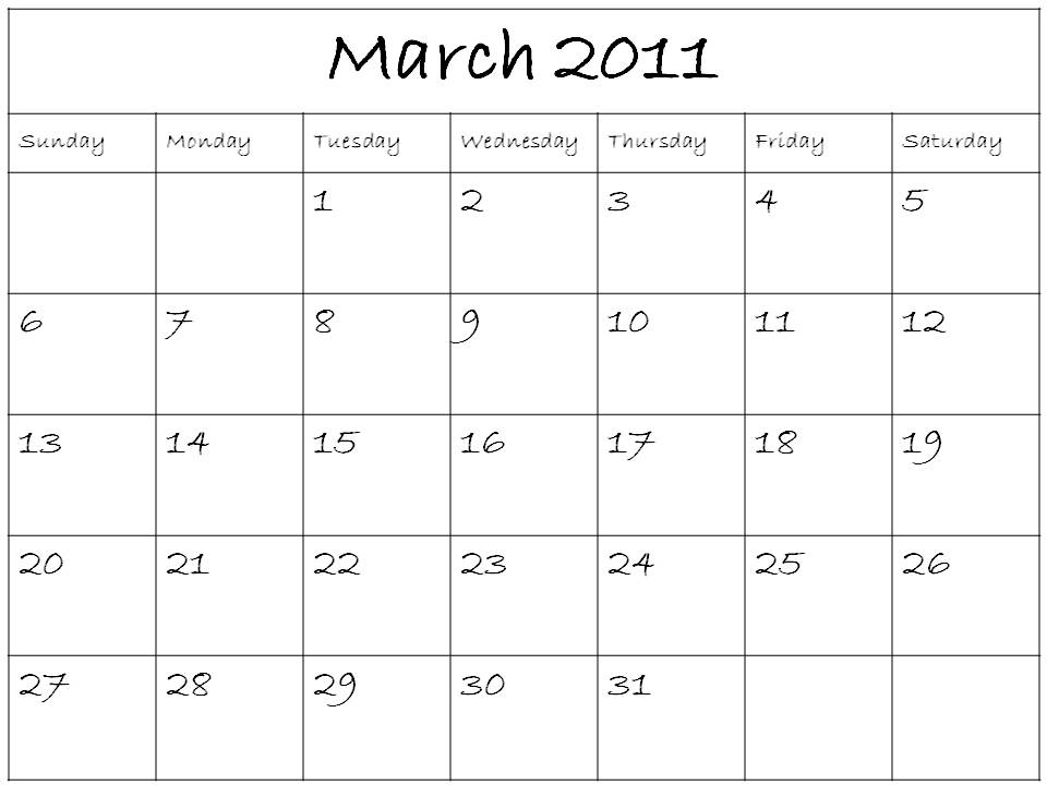 blank march calendar. lank march calendar. march