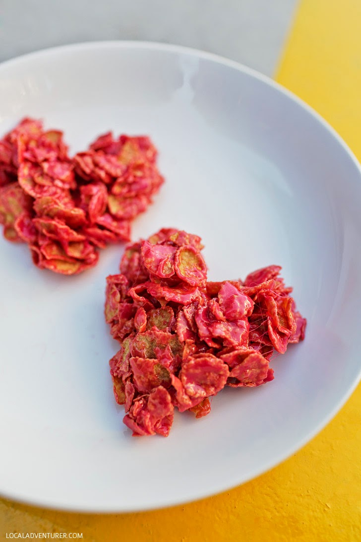 Easy Valentines Treats - Heart Shaped Cornflake Cookie Recipe.