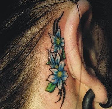 flower tattoo design flower tattoo behind ears