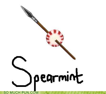 Photo of a spear going through a mint...spearmint