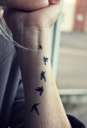 cool birds flying wrist tattoos