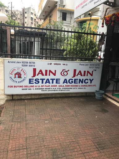Jain & Jain Estate Agency, SHOP NO.1,KRISHNADHAM C.H.S. LTD.,, Evershine City, Vasai East, Vasai, Maharashtra 401209, India, Estate_Agents, state MH