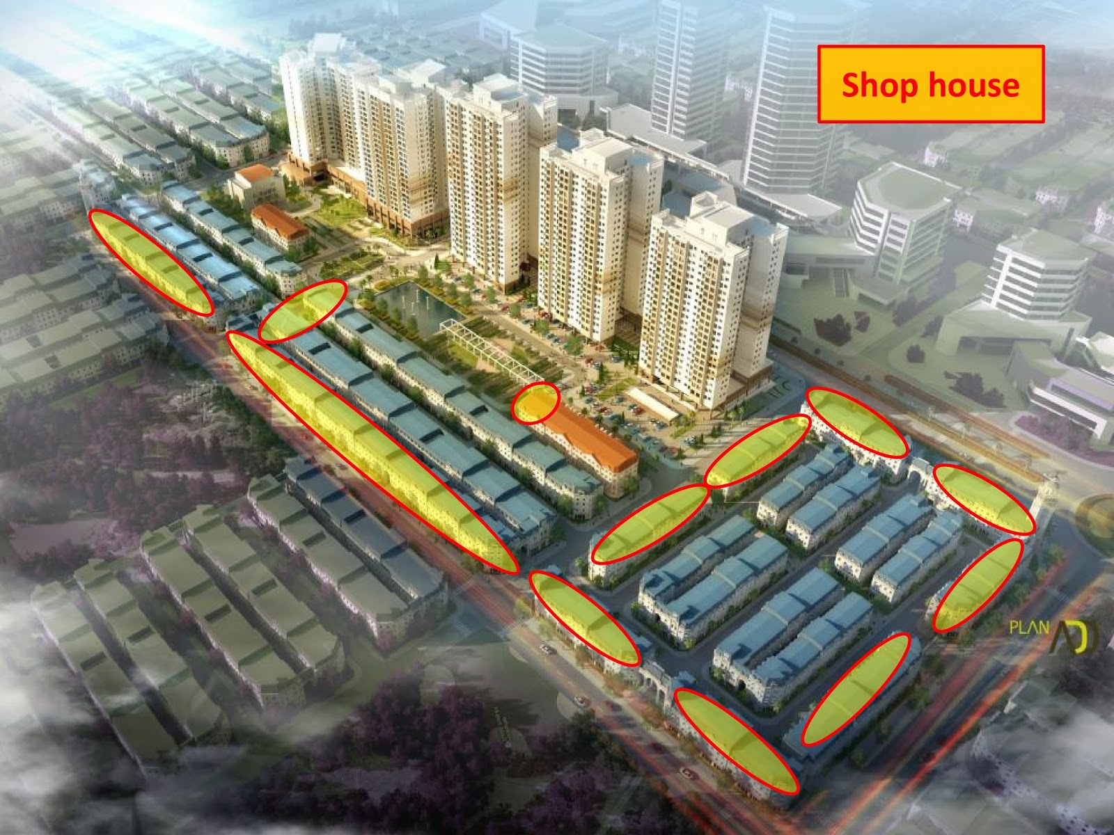 Khu Shophouse dự án liền kề Cleve Văn Phú