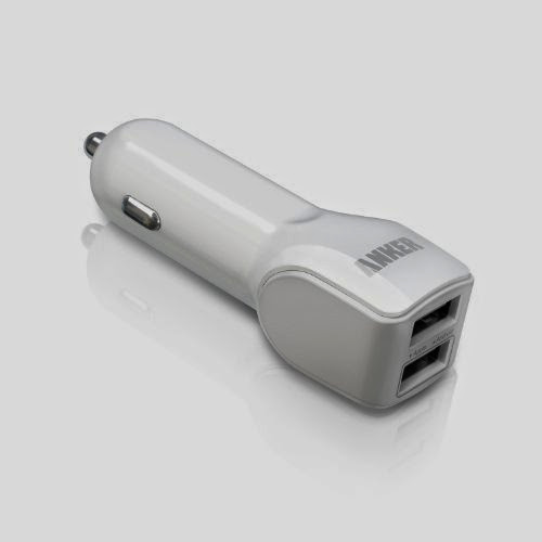  Anker® USB 24W / 4.8A Dual-Port Car Charger - Simultaneous, full-speed charging(White)