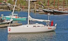J/122 Resolute sailing off Maine