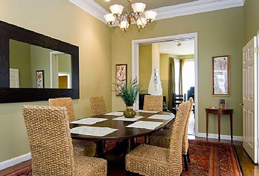 dining room color schemes with chair rail
