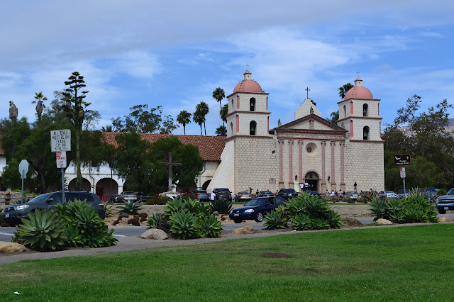 Santa Barbara Mission from the rose garden