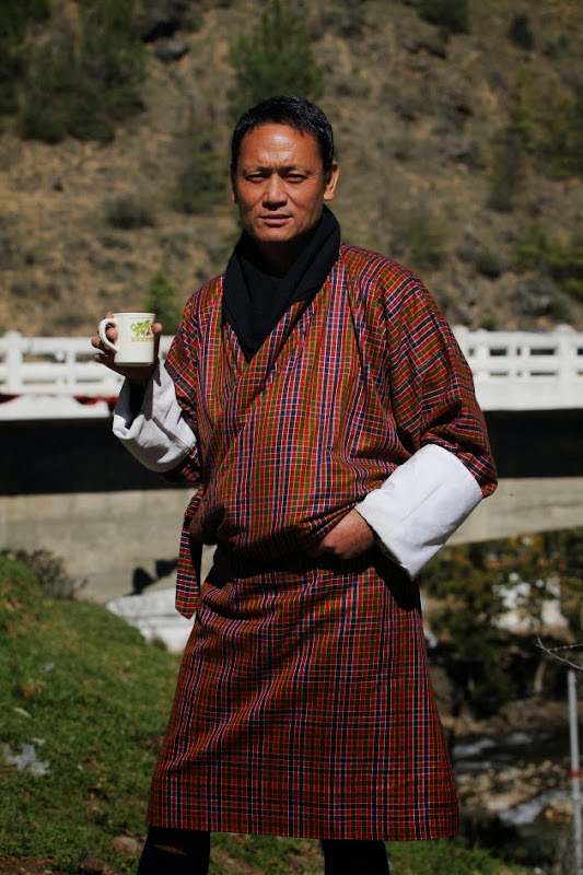 Bhutan Taxi Driver poses at Chuzom