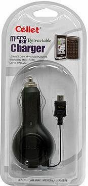 Cellet LG Incite CT810 Retractable Car Charger [Retail Packaged]