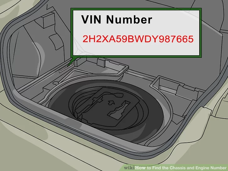 underneath spare tire vin number