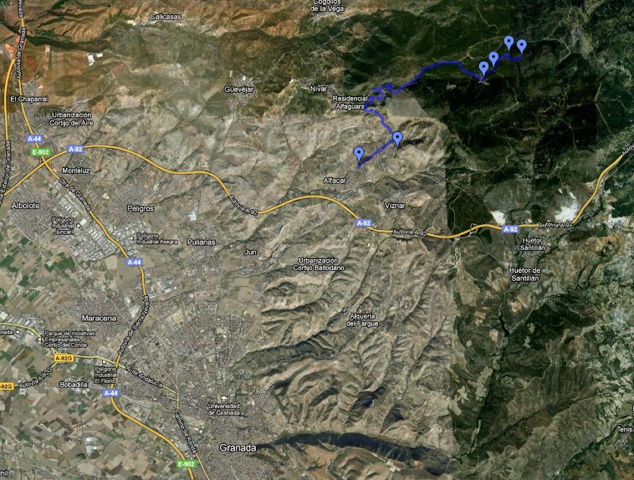 mapa de acceso al sanatorio de la Alfaguara