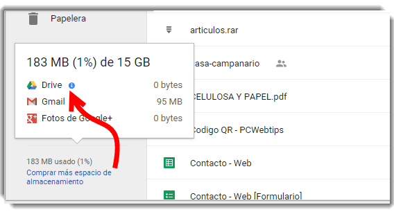 Google Drive: Cómo encontrar fácilmente los archivos más grandes | PCWebtips