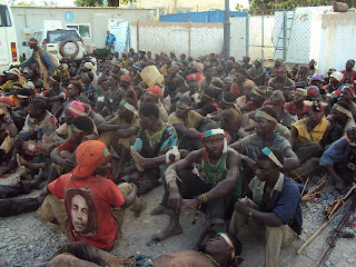 Les Maï-Maï Bakata Katanga, ce samedi 23 mars, aux installations de la Monusco à Lubumbashi/Ph. radio Okapi.