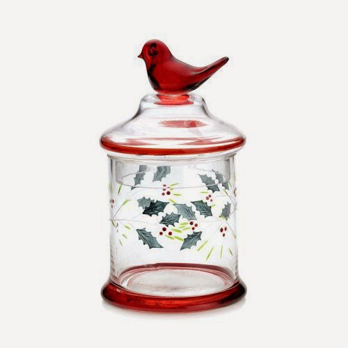  Pfaltzgraff Winterberry Glass Canister with Bird