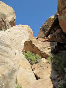 Looking up from where I stopped in the second crack. It was too steep to climb any further.