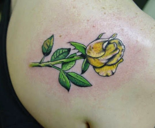yellow rose tattoos