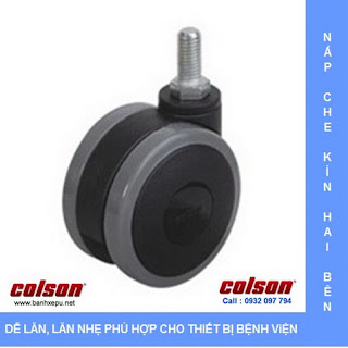 Bánh xe đẩy PU bánh xe đôi CGT trục ren chịu tải trọng 40kg banhxepu.net Bánh xe đẩy PU bánh xe đôi CGT trục ren chịu tải trọng 40kg banhxepu.net