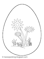 Easter egg with daisies