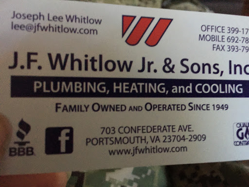 Plumber «J.F. Whitlow, Jr. & Sons, Inc.», reviews and photos, 703 Confederate Ave, Portsmouth, VA 23704, USA