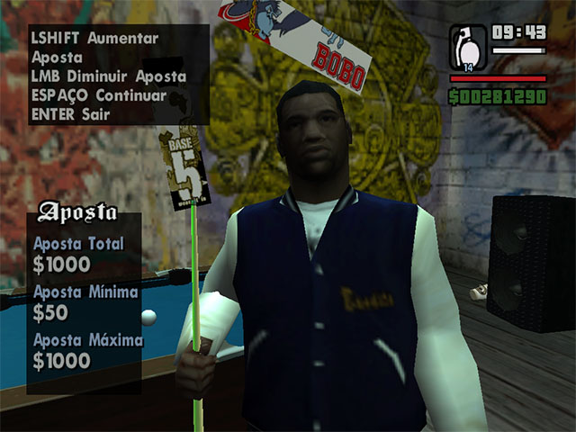 Oponente nos jogos de sinuca em GTA San Andreas