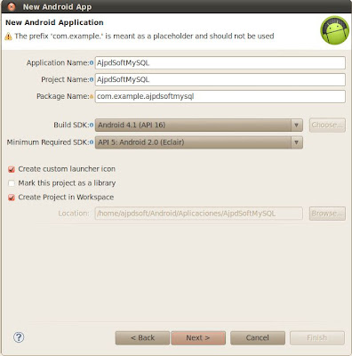 Aadir proyecto Android a Eclipse para aplicacin acceso MySQL