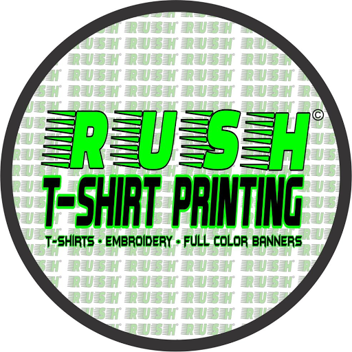 Rush T Shirt Printing Houston Texas ( Screen Printing , Embroidery & Banners ) logo