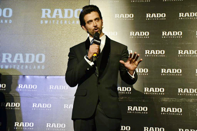 Hrithik Roshan seen addressing the media during the launch of Rado watch collection, held in Mumbai on January 29, 2013. (Pic: Viral Bhayani)