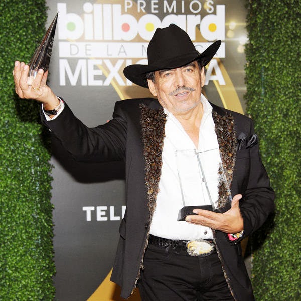 Joan Sebastian poses with his trophies at the press room during the 3rd Annual Billboard Mexican Awards, held at The Dolby Theatre in Los Angeles on October 9, 2013.