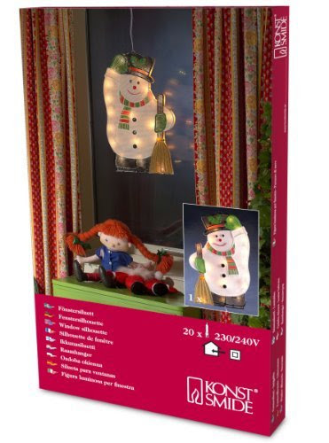 Konstsmide 2851-000 Snowman Window Silhouette with 20 Clear Bulbs Konstsmide 2851-000 Snowman Window Silhouette with 20 Clear Bulbs
