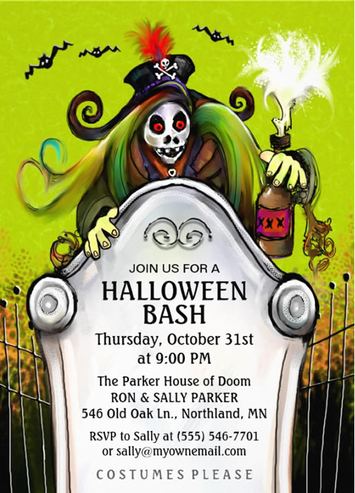 Halloween Ghoulish Bash Invite