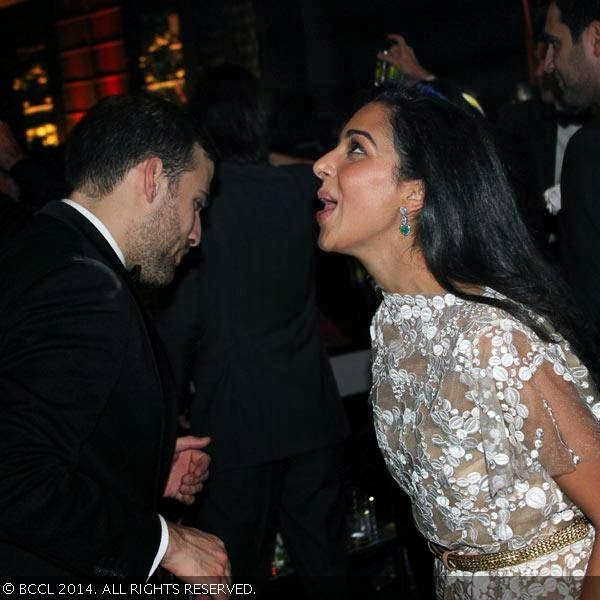 Guests shake legs during Ahana Deol and Vaibhav Vora's wedding reception party, held at Vohra Farmhouse, New Delhi.