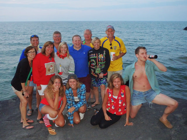 Why You Should Vacation with your Family: Krueger Khristmas in August Kocktail Kelebration Extravaganza. Please note the jorts were a white elephant gag gift.