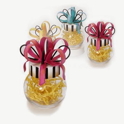  Party Jar with Pink Ribbon Top, Small Round Top Collection