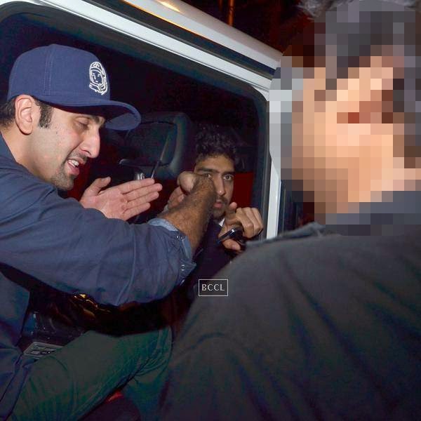 Despite repeated plea actor Ranbir stayed mulish and refused to return the video camera. (Pic: Viral Bhayani)