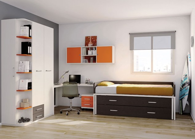 Dormitorios juveniles en color naranja | Ideas Decoración - IG