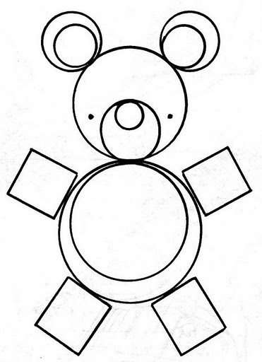 Resultado de imagen para oso para colorar con figuras geometricas