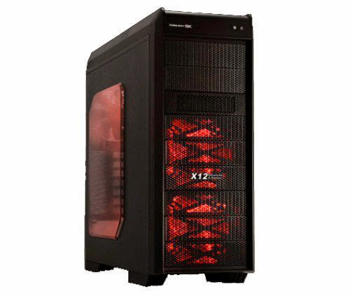  DIYPC Adventurer-9601R Black Steel ATX Full Tower Computer Case with 5 x 120mm Red Fan and 1 x USB 3.0