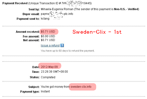 Sweden-Clix payment proof - 1st Sweden-Clix-0001