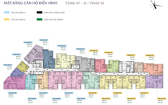 Thiết kế mặt bằng căn hộ dự án chung cư Sun Grand City Thụy Khuê