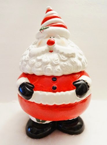  Vintage Christmas Hand Painted Ceramic Santa Claus Cookie Jar
