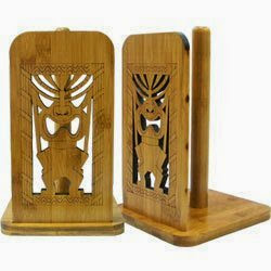 Hawaii Bamboo Paper Towel Holder Tiki